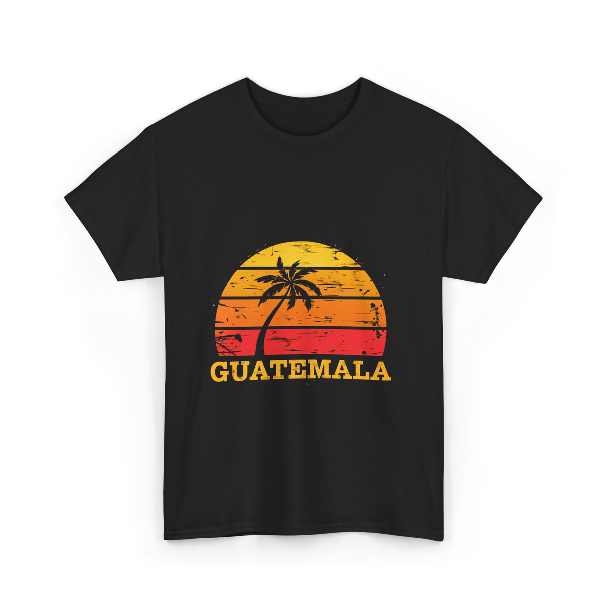 Guatemala Sunset Retro Design T-Shirt - Black