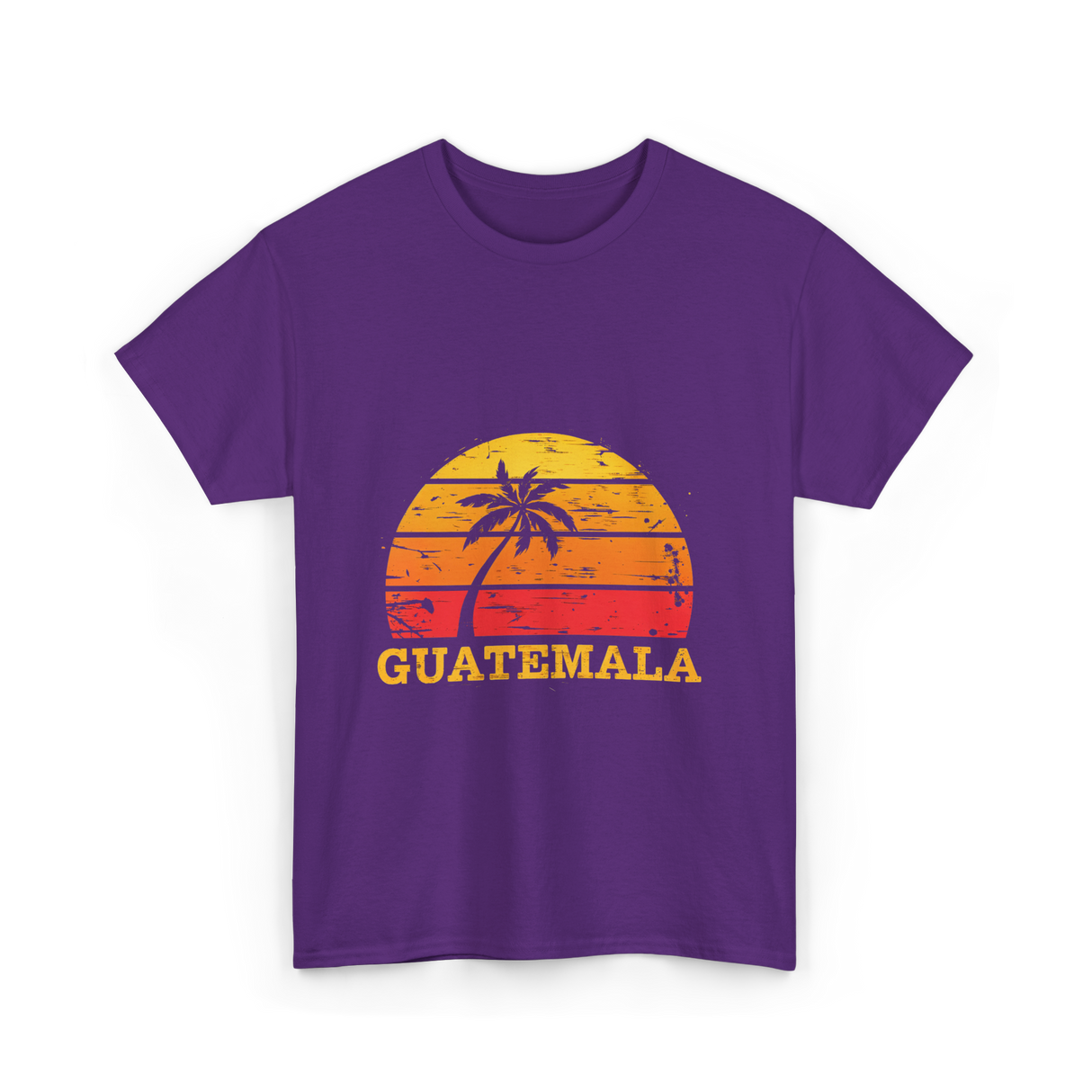 Guatemala Sunset Retro Design T-Shirt - Purple