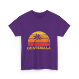 Guatemala Sunset Retro Design T-Shirt - Purple