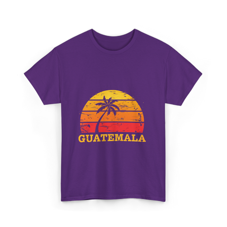 Guatemala Sunset Retro Design T-Shirt - Purple