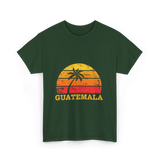 Guatemala Sunset Retro Design T-Shirt - Forest Green