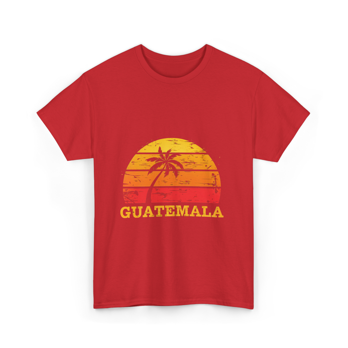 Guatemala Sunset Retro Design T-Shirt - Red