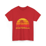 Guatemala Sunset Retro Design T-Shirt - Red