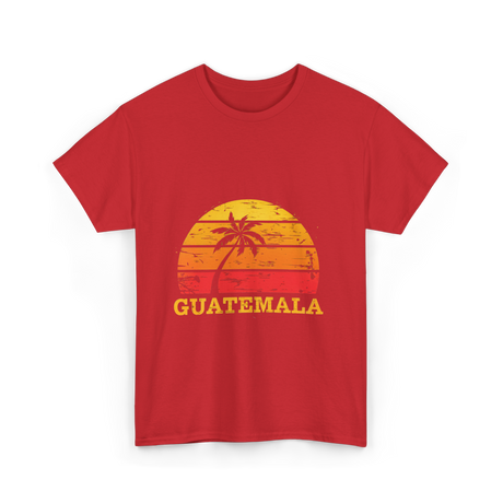 Guatemala Sunset Retro Design T-Shirt - Red