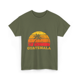 Guatemala Sunset Retro Design T-Shirt - Military Green