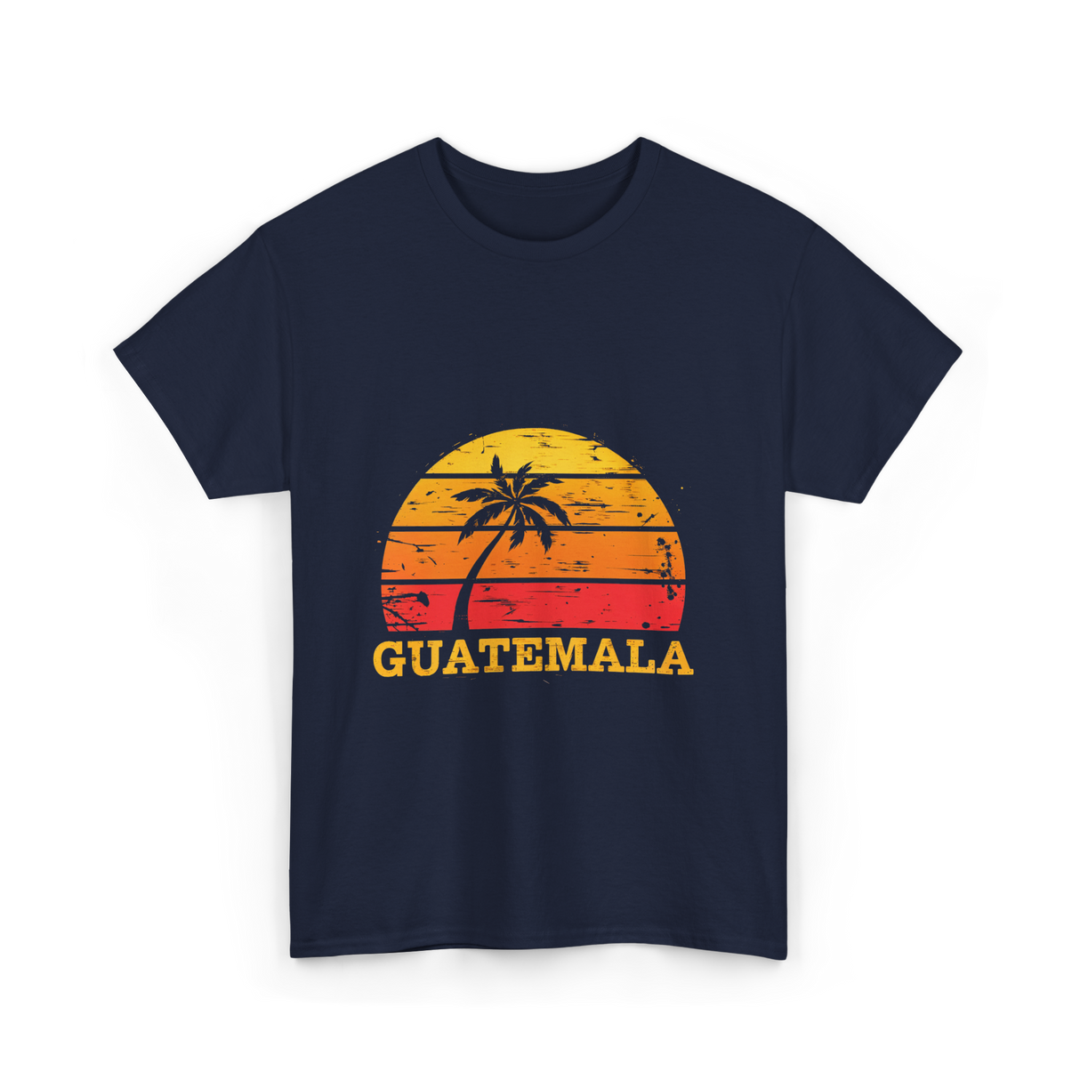 Guatemala Sunset Retro Design T-Shirt - Navy