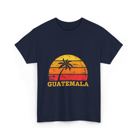 Guatemala Sunset Retro Design T-Shirt - Navy