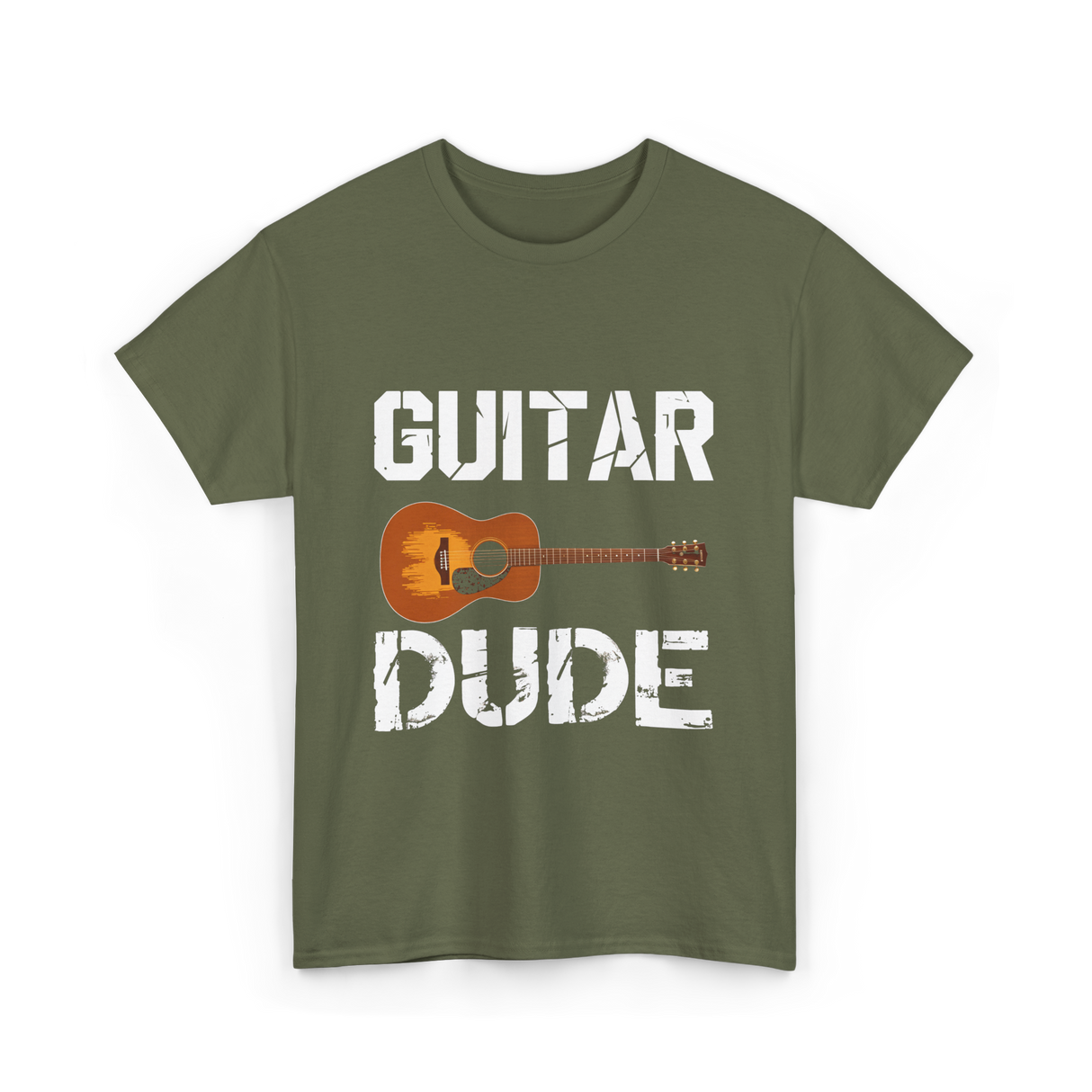 Guitar Dude Guitar Lover T-Shirt - Military Green