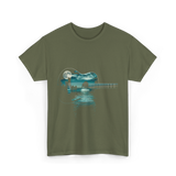 Guitar Lake Reflections Musician T-Shirt - Military Green