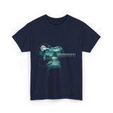 Guitar Lake Reflections Musician T-Shirt - Navy