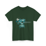 Guitar Lake Reflections Musician T-Shirt - Forest Green