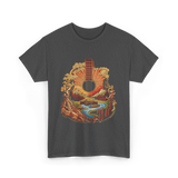 Guitar Landscape Acoustic Guitar Music T-Shirt - Dark Heather