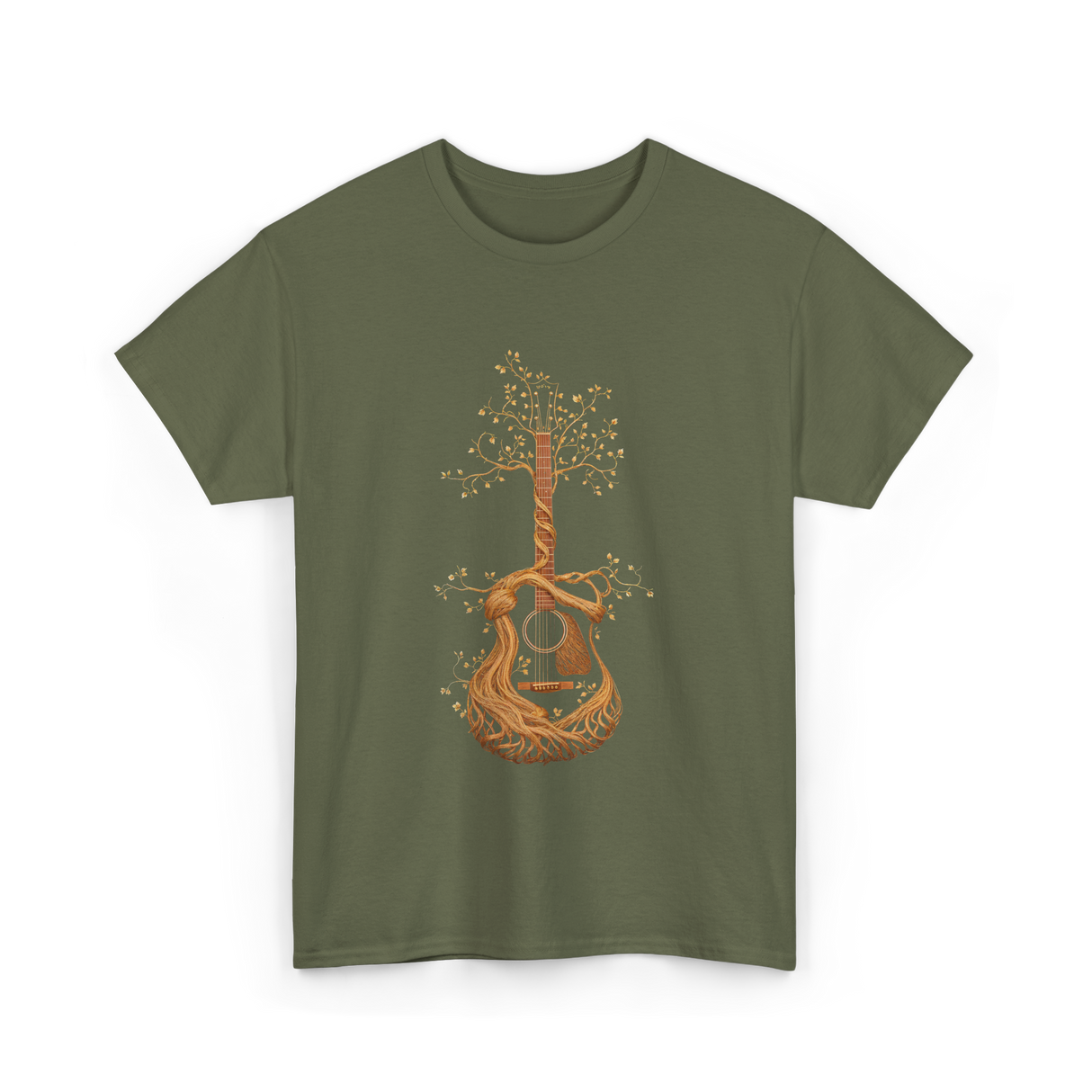 Guitar Musician T-Shirt - Military Green