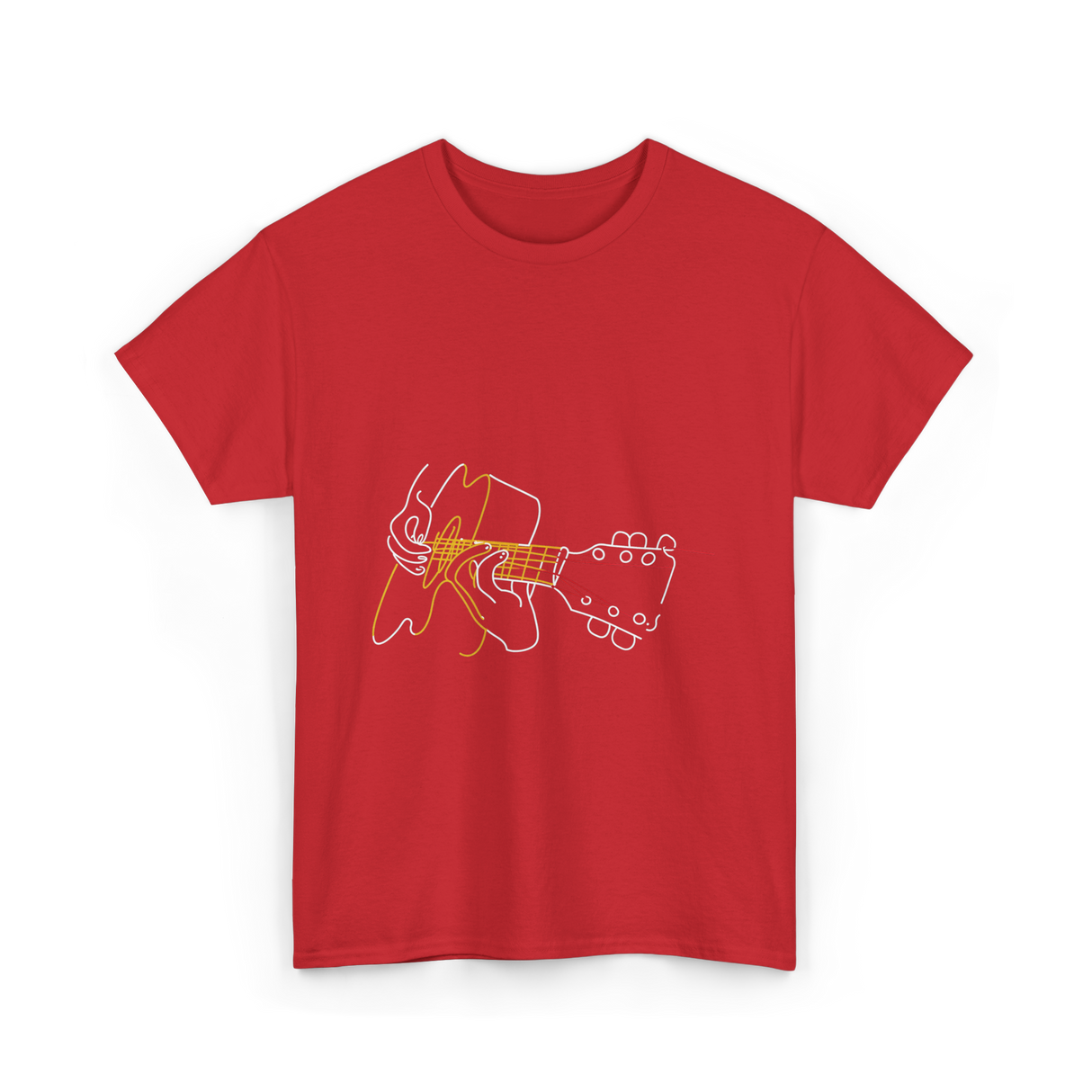 Guitar Player Acoustic Musician T-Shirt - Red