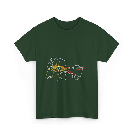 Guitar Player Acoustic Musician T-Shirt - Forest Green