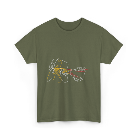 Guitar Player Acoustic Musician T-Shirt - Military Green