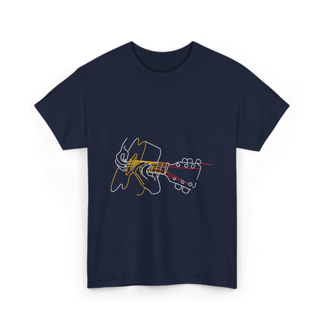 Guitar Player Acoustic Musician T-Shirt - Navy