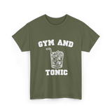 Gym And Tonic Drink Cocktail T-Shirt - Military Green