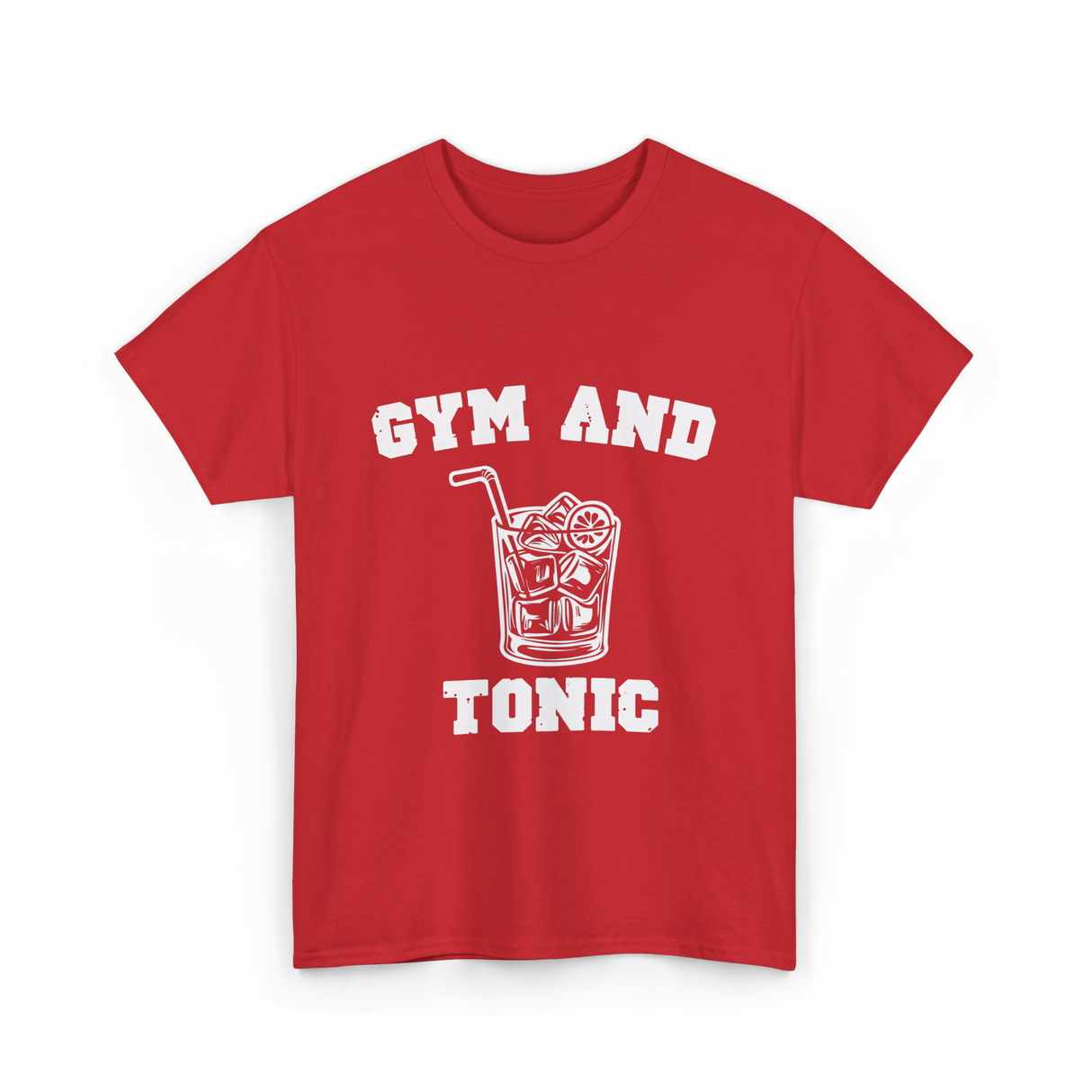 Gym And Tonic Drink Cocktail T-Shirt - Red