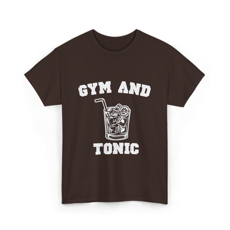 Gym And Tonic Drink Cocktail T-Shirt - Dark Chocolate