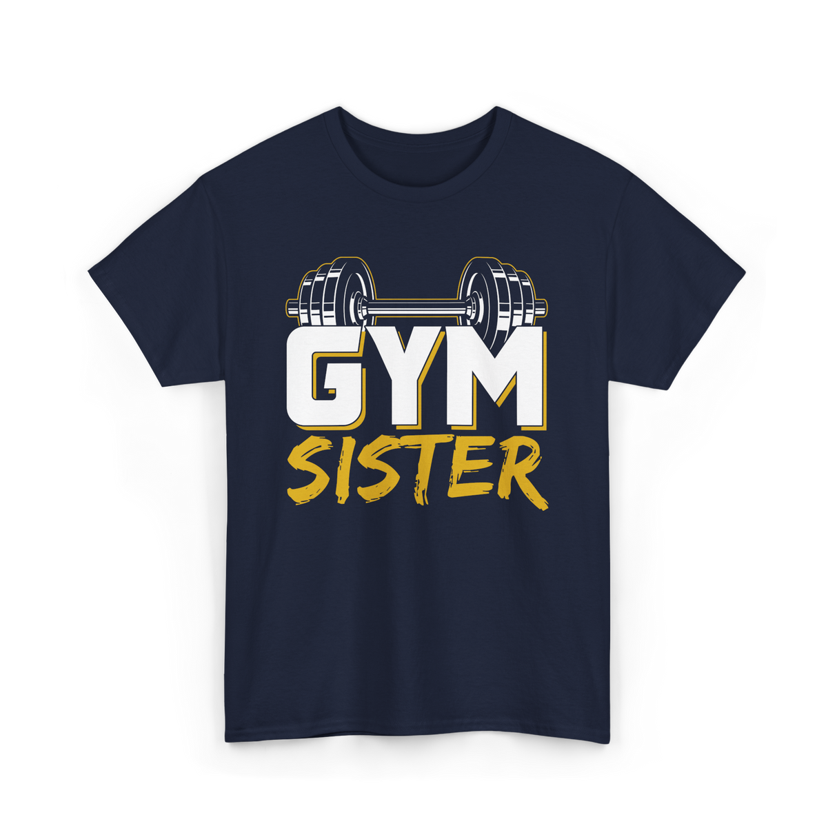 Gym Sister Fitness Strength Workout T-Shirt - Navy