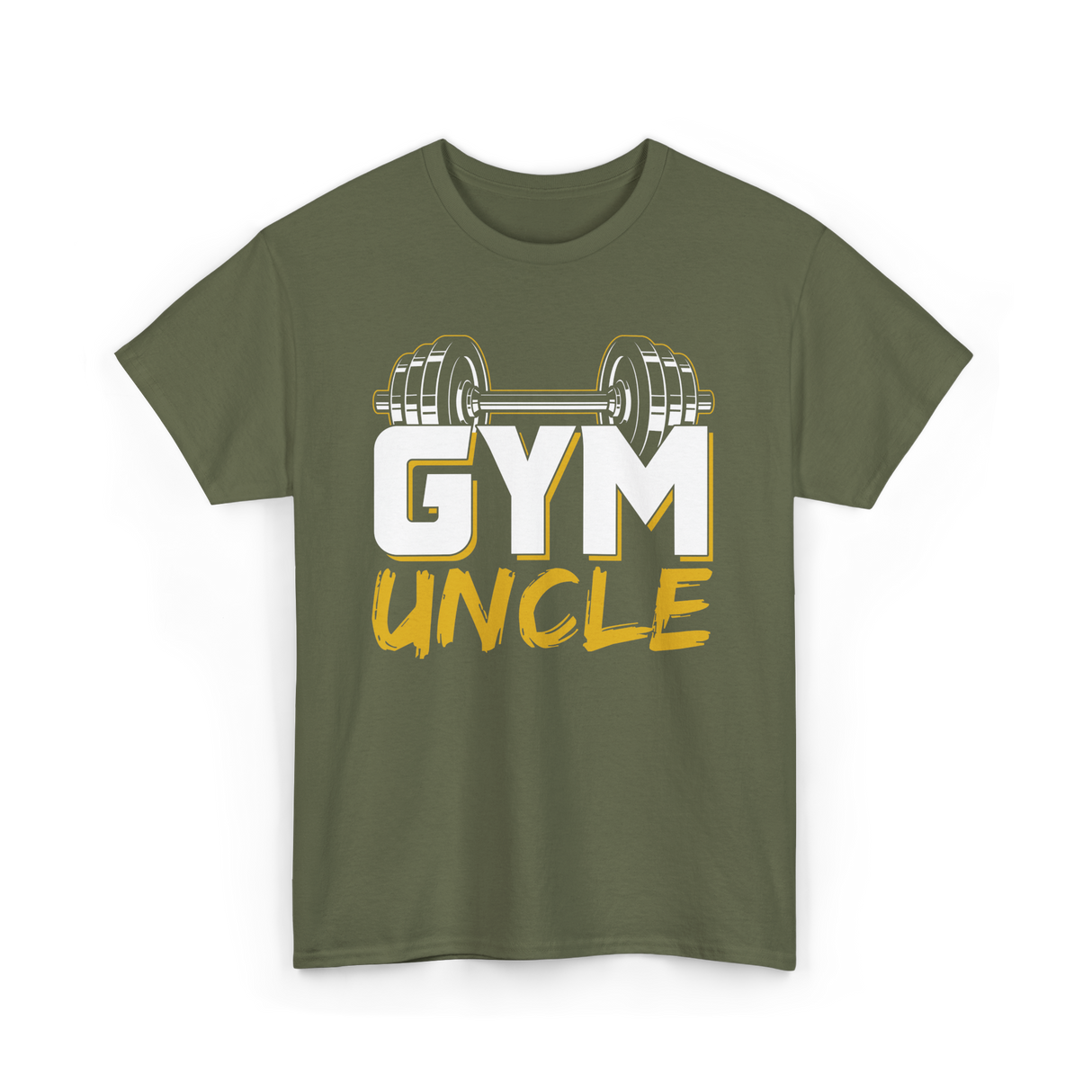 Gym Uncle Weightlifting Fitness T-Shirt - Military Green