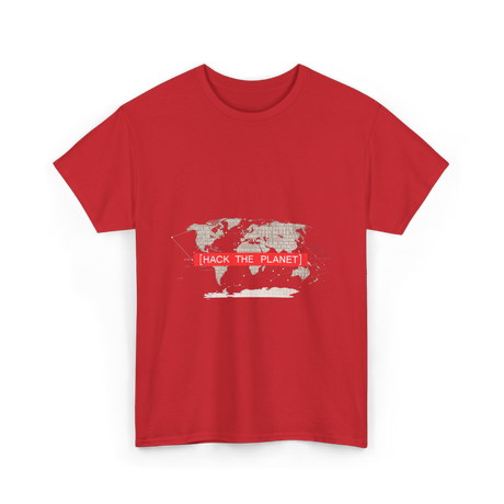 Hack The Planet Hacking Hacker T-Shirt - Red