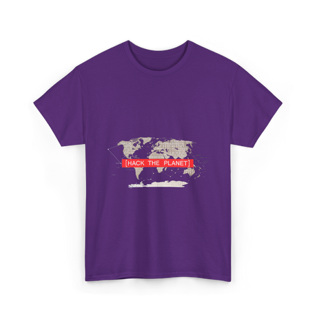 Hack The Planet Hacking Hacker T-Shirt - Purple