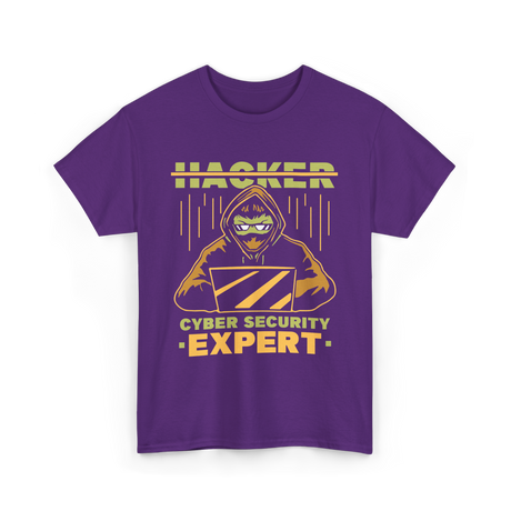 Hacker Cyber Security Expert T-Shirt - Purple