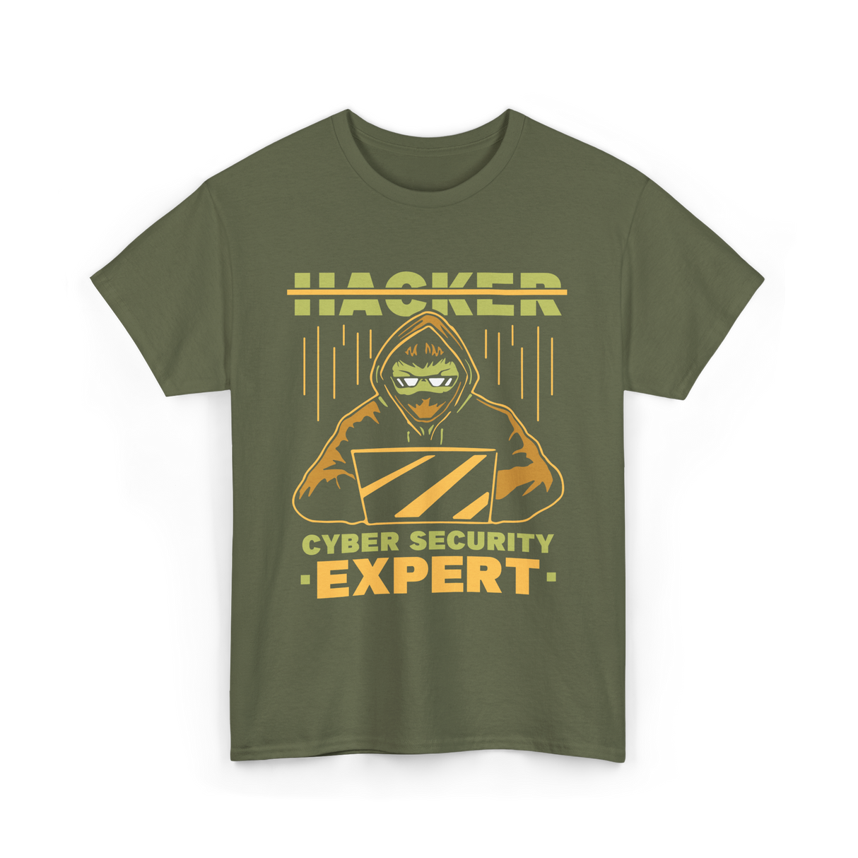 Hacker Cyber Security Expert T-Shirt - Military Green