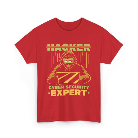 Hacker Cyber Security Expert T-Shirt - Red