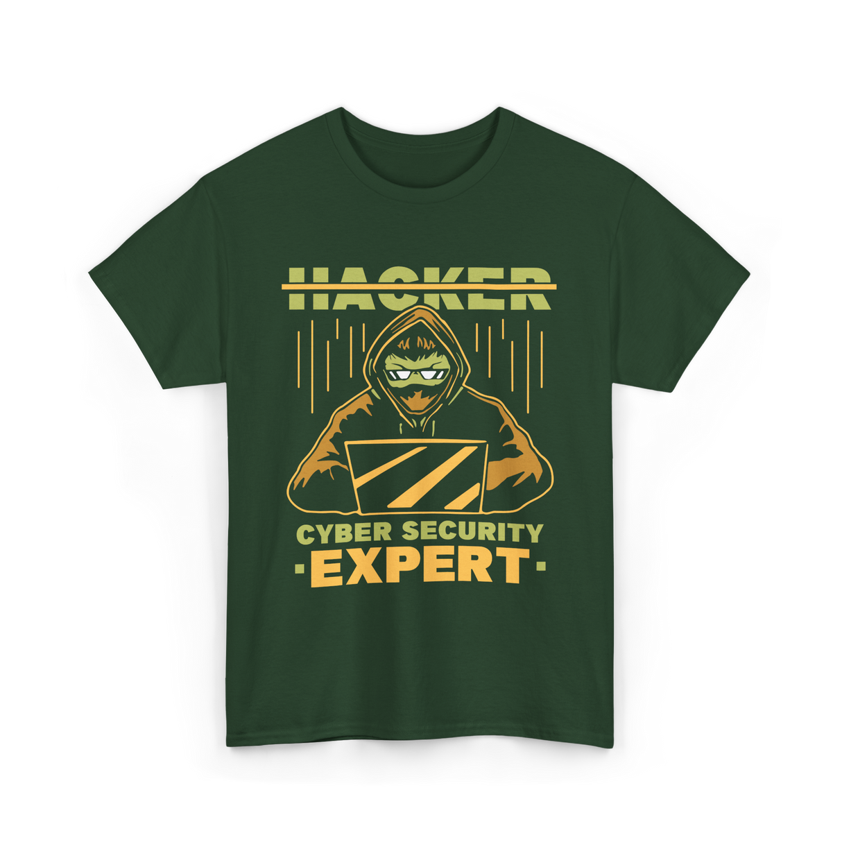 Hacker Cyber Security Expert T-Shirt - Forest Green