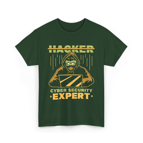 Hacker Cyber Security Expert T-Shirt - Forest Green