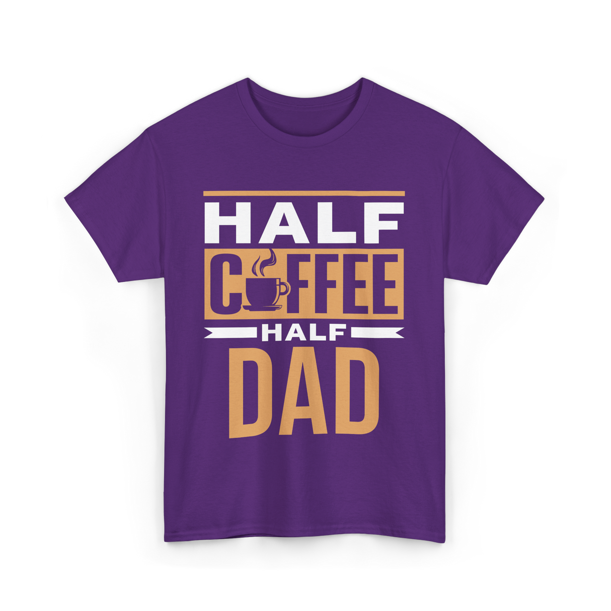 Half Coffee Half Dad Coffee T-Shirt - Purple