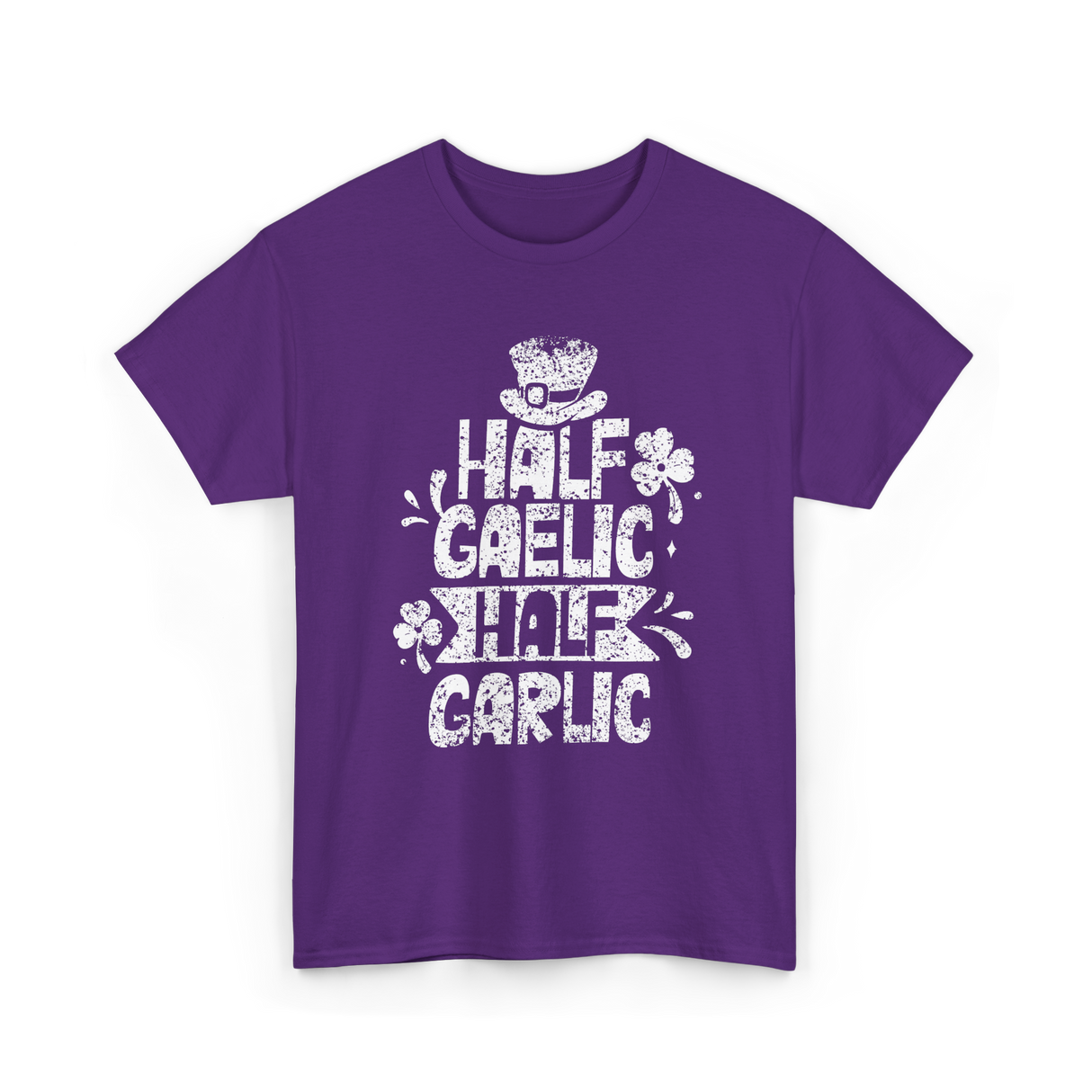 Half Gaelic Half Garlic Irish T-Shirt - Purple