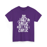 Half Gaelic Half Garlic Irish T-Shirt - Purple