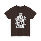 Half Gaelic Half Garlic Irish T-Shirt - Dark Chocolate