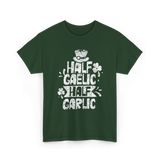 Half Gaelic Half Garlic Irish T-Shirt - Forest Green