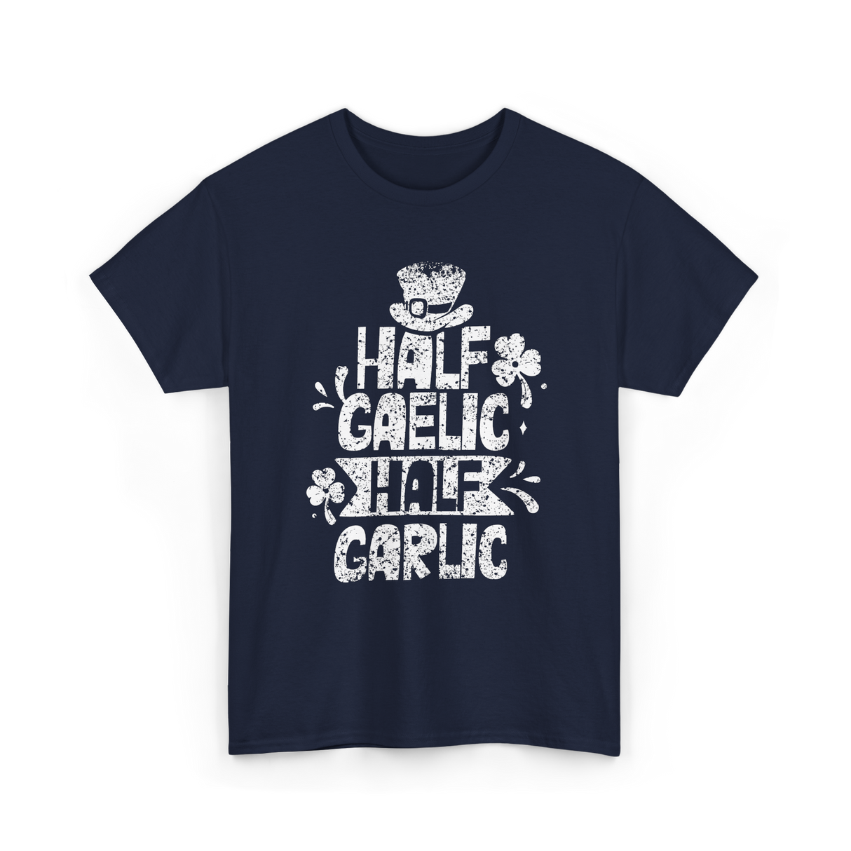 Half Gaelic Half Garlic Irish T-Shirt - Navy