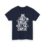 Half Gaelic Half Garlic Irish T-Shirt - Navy