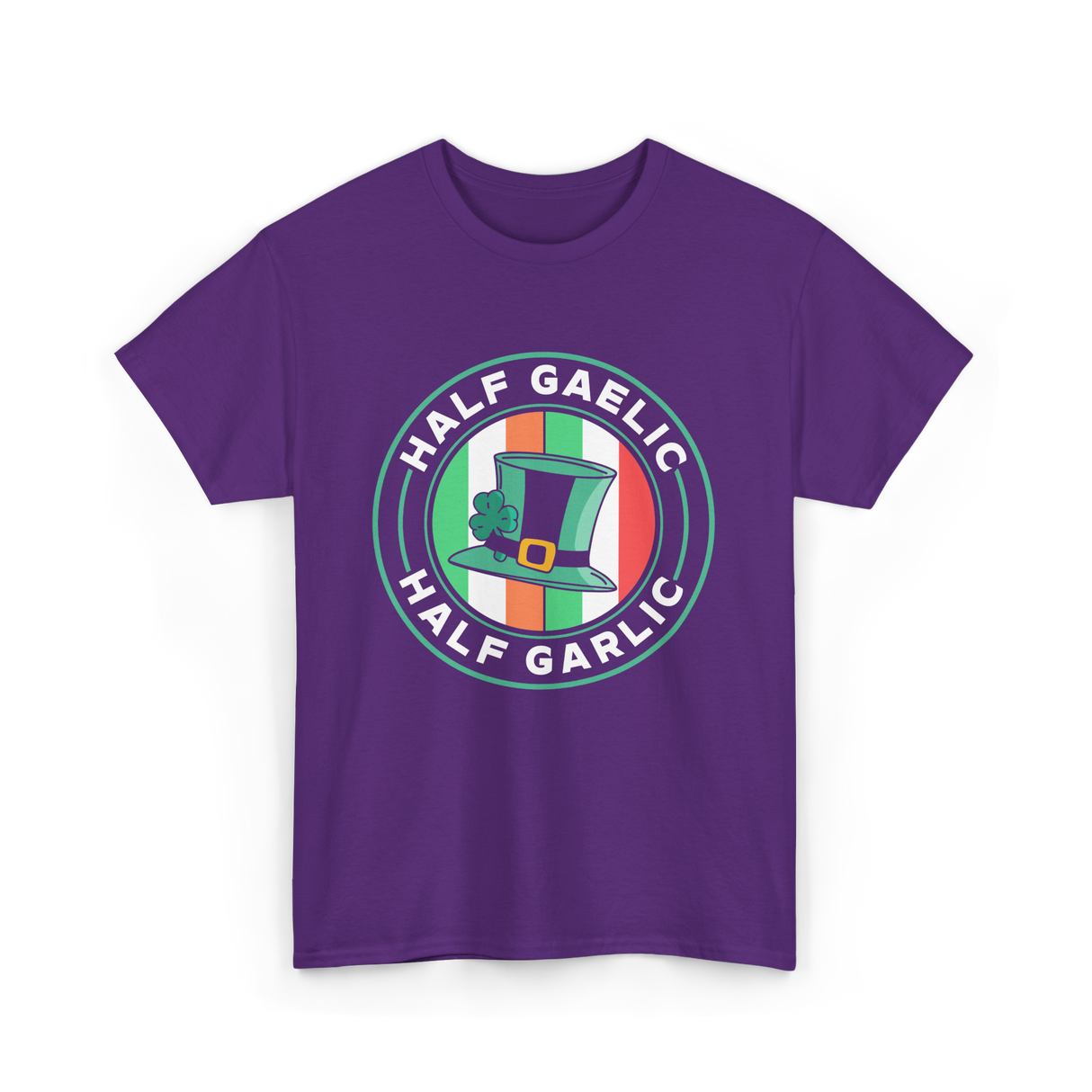 Half Gaelic Half Garlic St. Patrick's Day T-Shirt - Purple