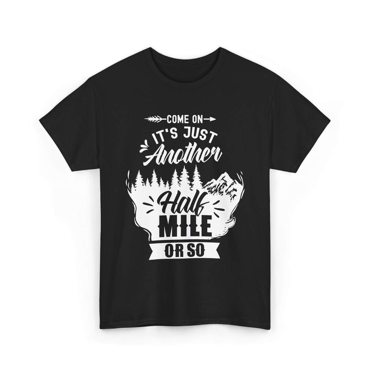 Half Mile Hiking Adventure T-Shirt - Black