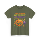 Halloween Birthday Celebration T-Shirt - Military Green