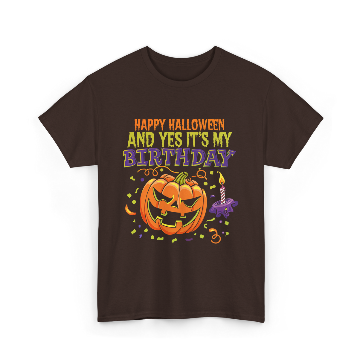 Halloween Birthday Celebration T-Shirt - Dark Chocolate