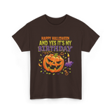 Halloween Birthday Celebration T-Shirt - Dark Chocolate