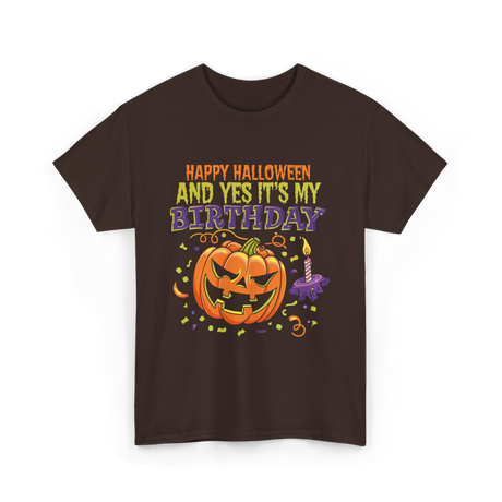 Halloween Birthday Celebration T-Shirt - Dark Chocolate