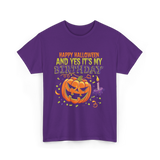 Halloween Birthday Celebration T-Shirt - Purple