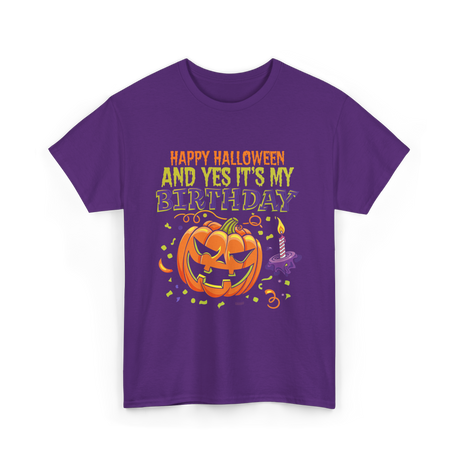 Halloween Birthday Celebration T-Shirt - Purple