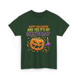 Halloween Birthday Celebration T-Shirt - Forest Green