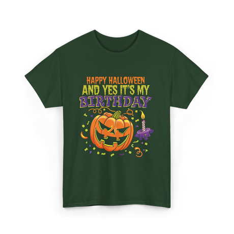 Halloween Birthday Celebration T-Shirt - Forest Green